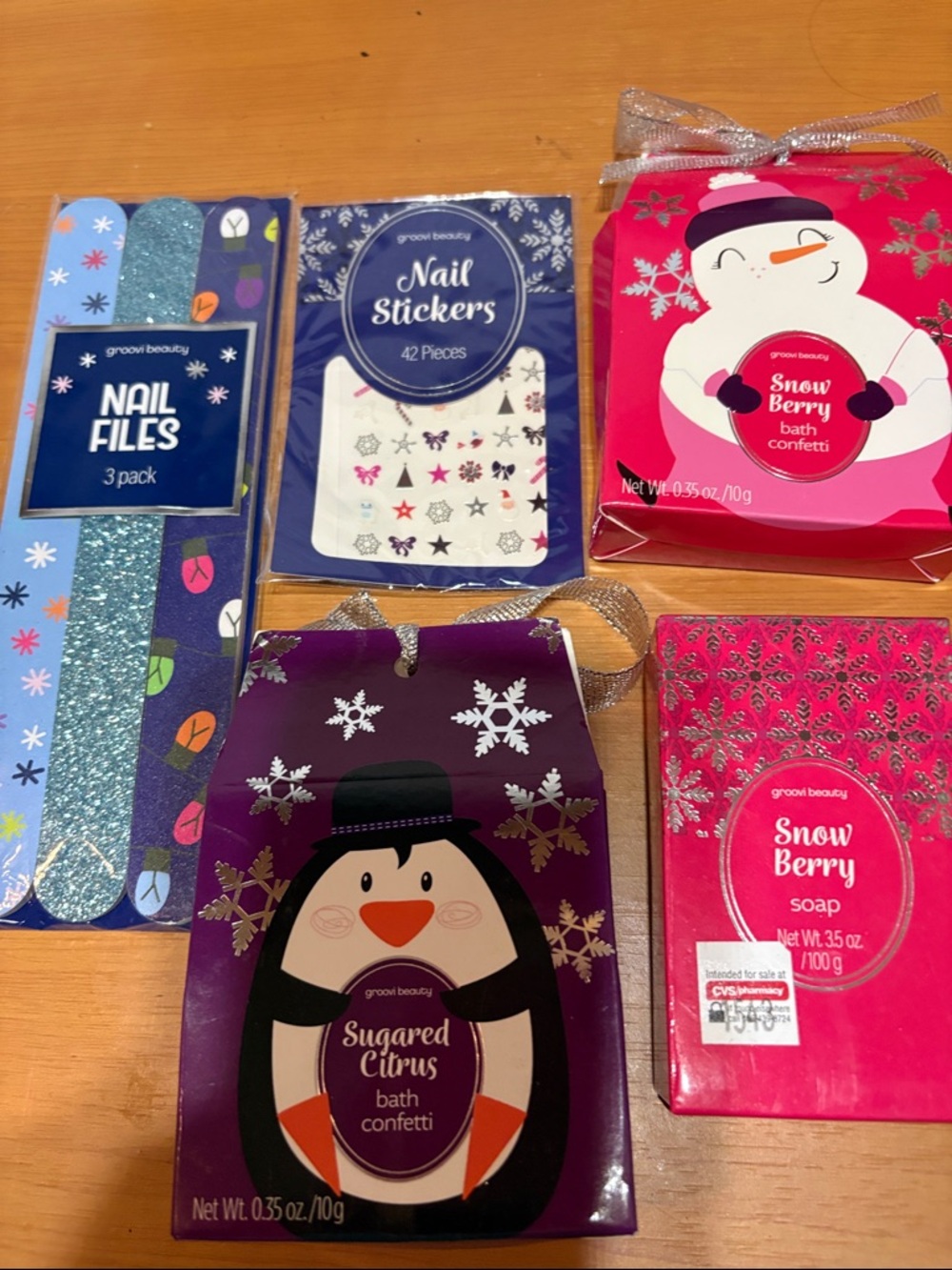 Snow Berry & Sugared Citrus Holiday Bath & Nail Gift Set - Pink, Purple, Blue